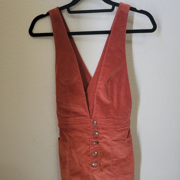 Free People Corduroy orange mini dress size 4 - Picture 3 of 10